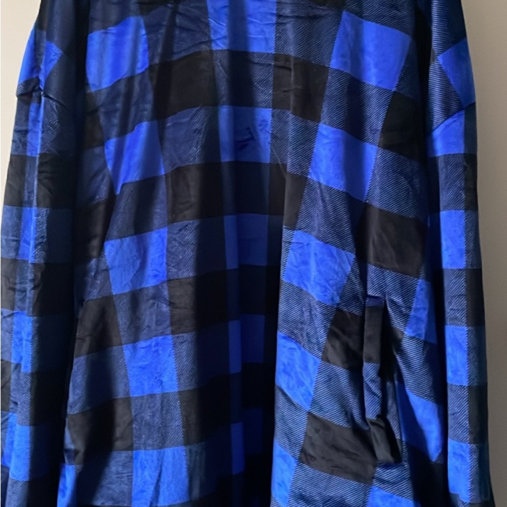 Blue and Black Checkered Men's COZY hoodie